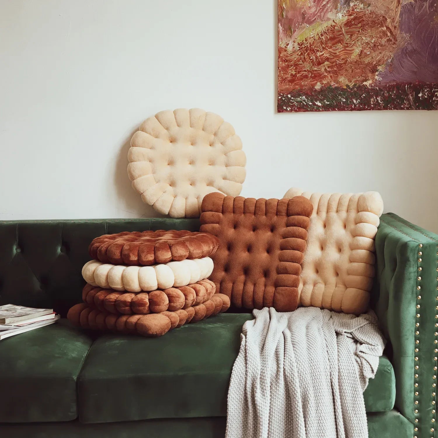 Soft Plush Cookie-Shaped Pillow