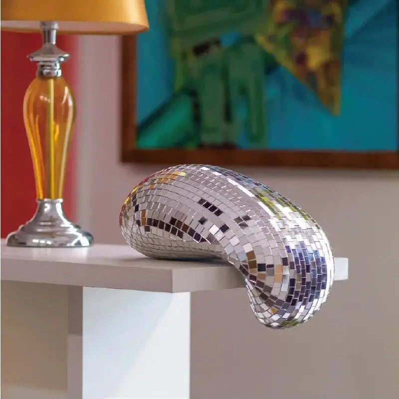 Melting Disco Ball Wall Decor – Glittering Sculpture for Maximalist Home Interior
