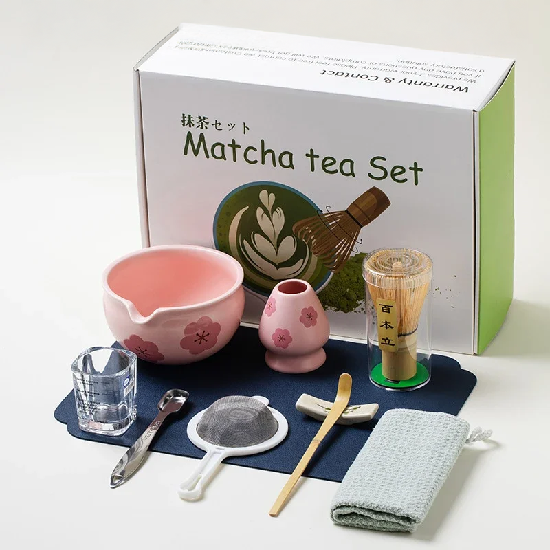 Japanese Matcha Tea Set – 10-Piece Complete Set with Bowl, Bamboo Whisk, and Teaspoon – Ideal Tea Gift Set for Enthusiasts