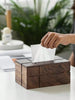 Nordic Walnut Wooden Tissue Box – Stylish Home Decor for Living Room and Tea Table