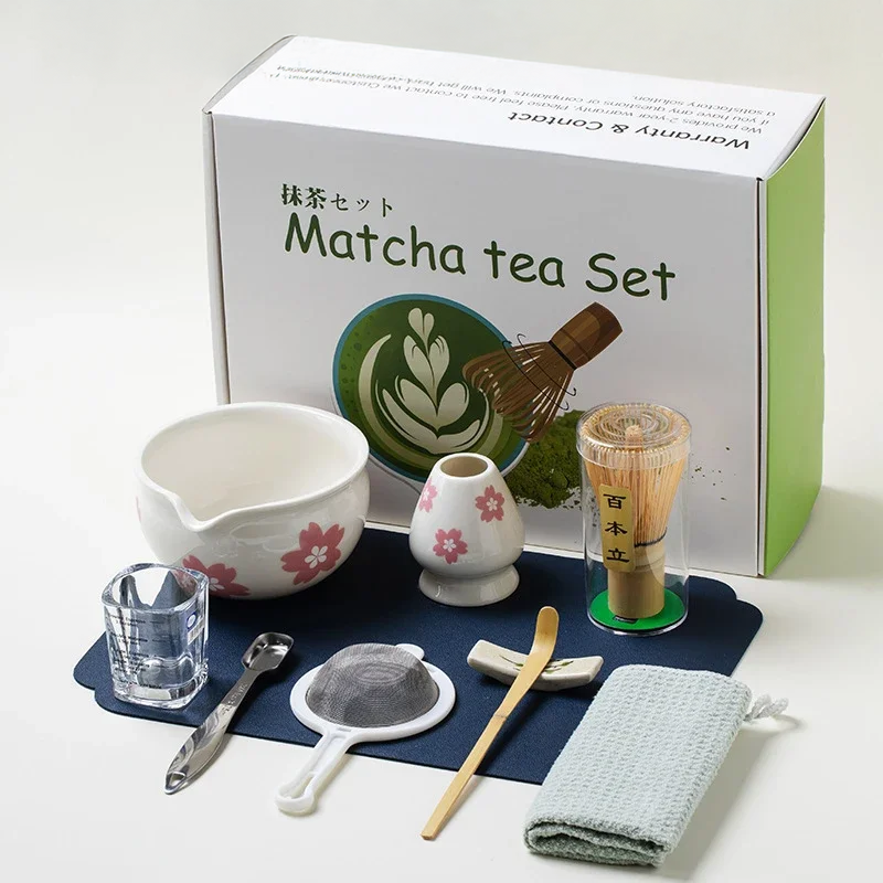 Japanese Matcha Tea Set – 10-Piece Complete Set with Bowl, Bamboo Whisk, and Teaspoon – Ideal Tea Gift Set for Enthusiasts