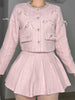 French Chanel Style Braided Bow Skirt Set