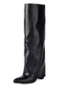 Pointed toe high heel western jeans boots