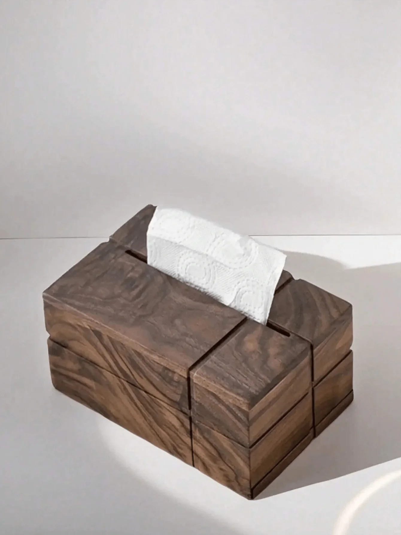 Nordic Walnut Wooden Tissue Box – Stylish Home Decor for Living Room and Tea Table