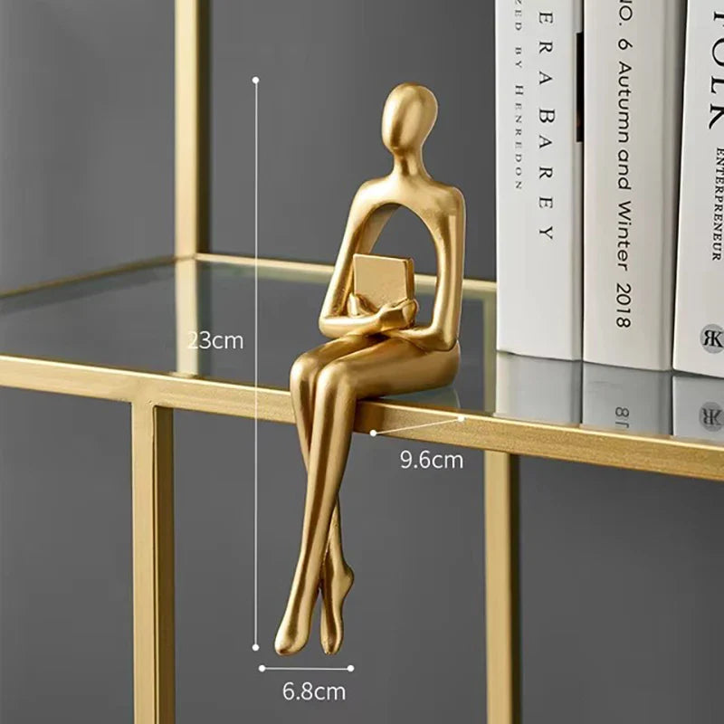 Abstract Resin Body Art Ornament with Golden Accents – Elegant Decor for Home and Office