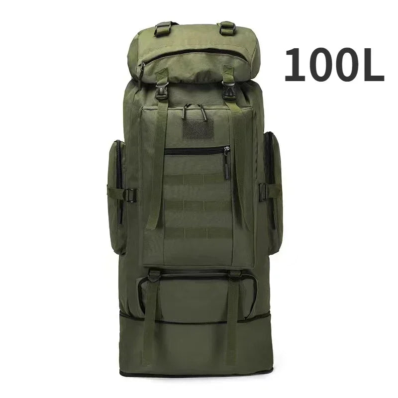 Large Tactical Travel Backpack, Expandable 80L-100L, Waterproof Hiking and Camping Bag