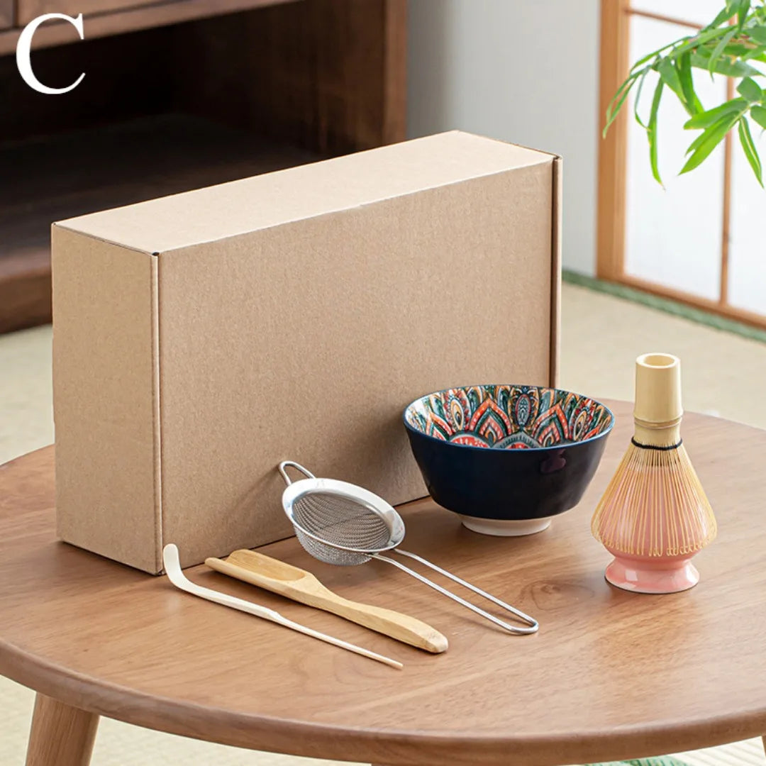 Japanese 6-Piece Matcha Set with Bowl and Whisk – Luxury Matcha Tea Set for Perfect Preparation and Gifting