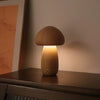 Wooden mushroom-shaped LED night light, rechargeable table lamp for bedroom or cozy home decor