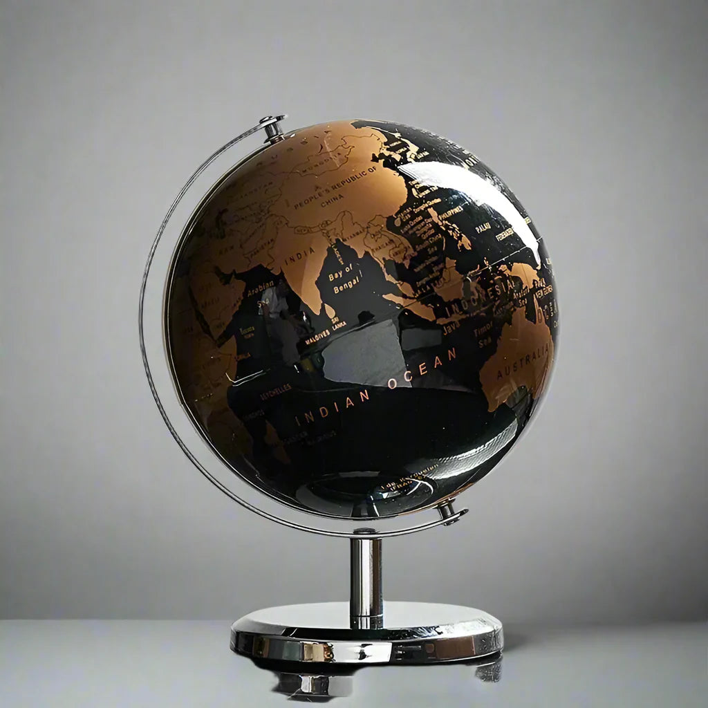 Rotating Desk Globe with Metal Base – Educational World Globe for Classroom and Home Learning