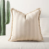 Scandi Stripe Textured Fringe Cushion Cover