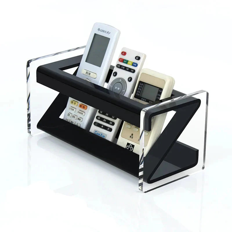 Acrylic Desk Organizer and Storage Rack – Multi-Functional Clear Desktop Organizer for Remotes, Pens, and Small Items