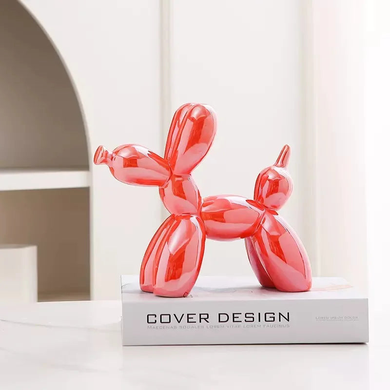 Ceramic Balloon Dog Sculpture – Unique Abstract Home Office Decoration and Gift