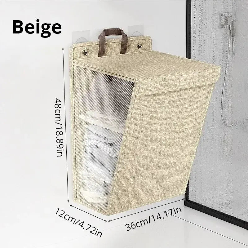 Foldable Adhesive Laundry Basket – Multifunctional Wall Hanging Organizer for Clothes and More