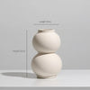 Set of modern abstract ceramic vases in matte beige, minimalist home decor for living room or dining table display