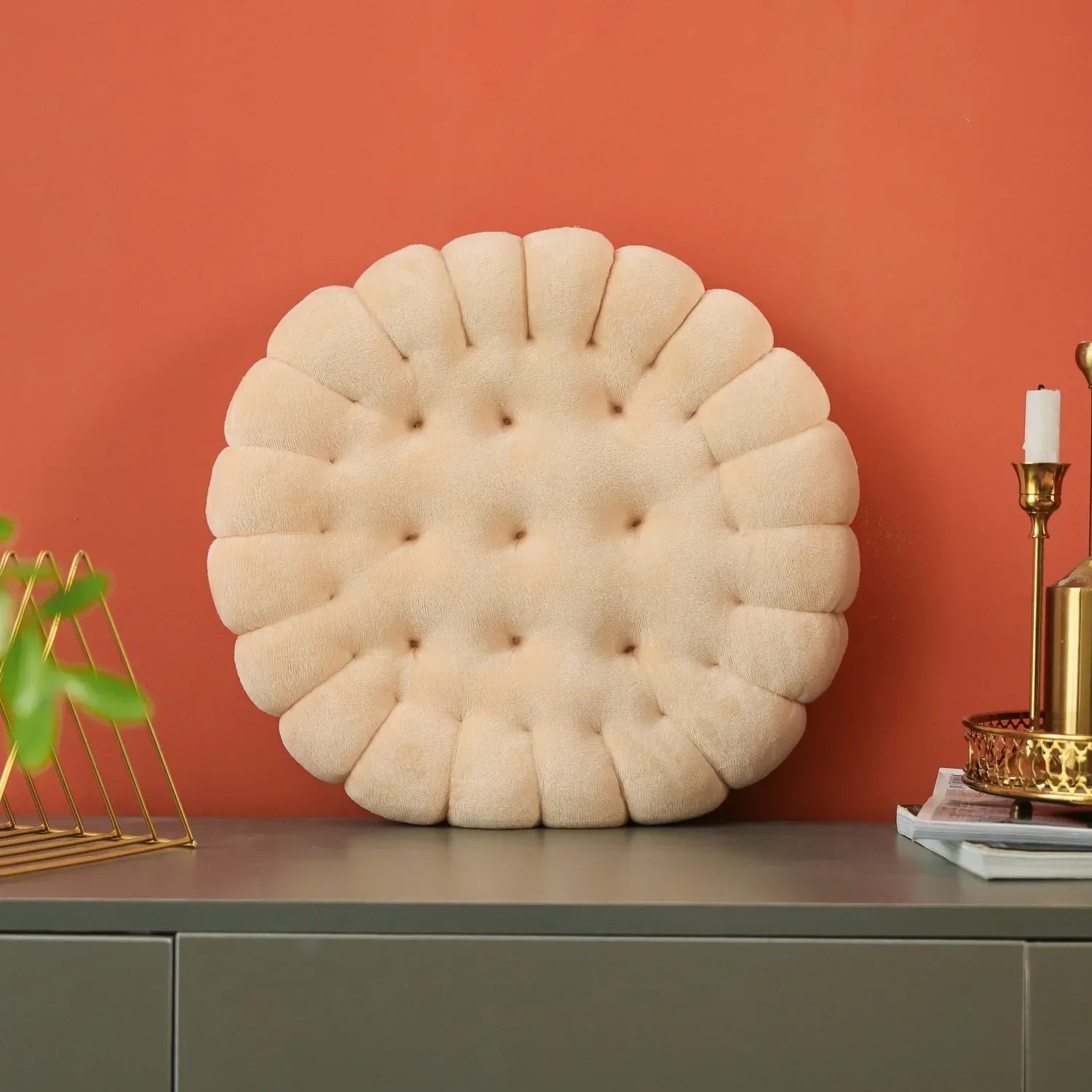 Soft Plush Cookie-Shaped Pillow