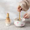5-Piece Elegant Cherry Blossom Matcha Tea Set – Japanese Ceramic Bowl Set with Whisk for Perfect Matcha Preparation