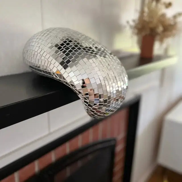 Melting Disco Ball Wall Decor – Glittering Sculpture for Maximalist Home Interior