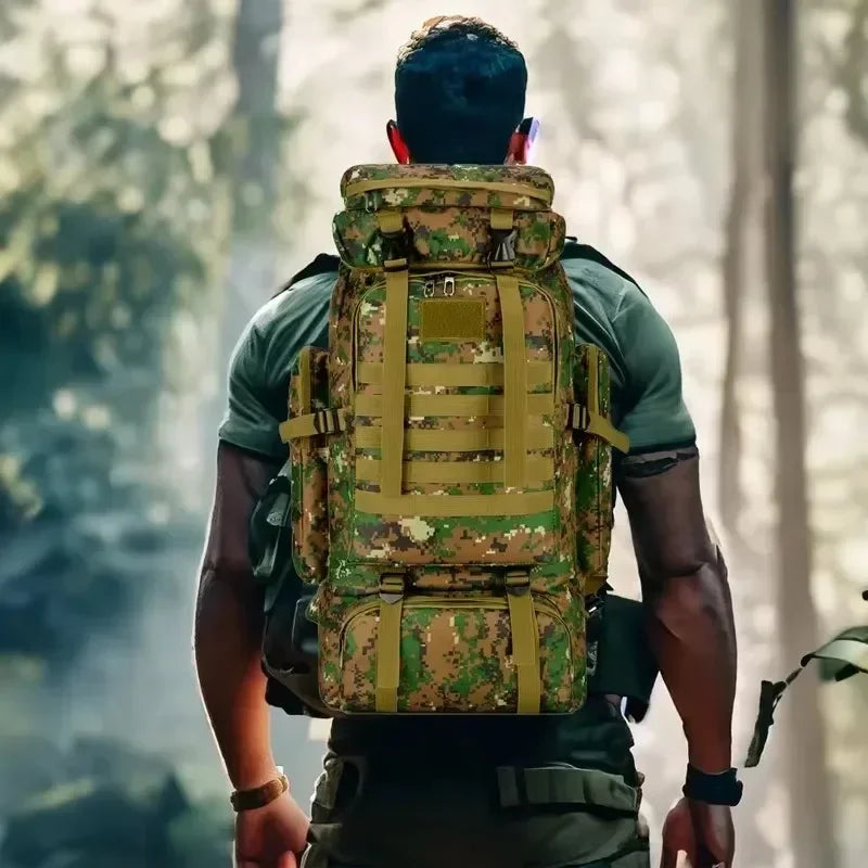 Large Tactical Travel Backpack, Expandable 80L-100L, Waterproof Hiking and Camping Bag