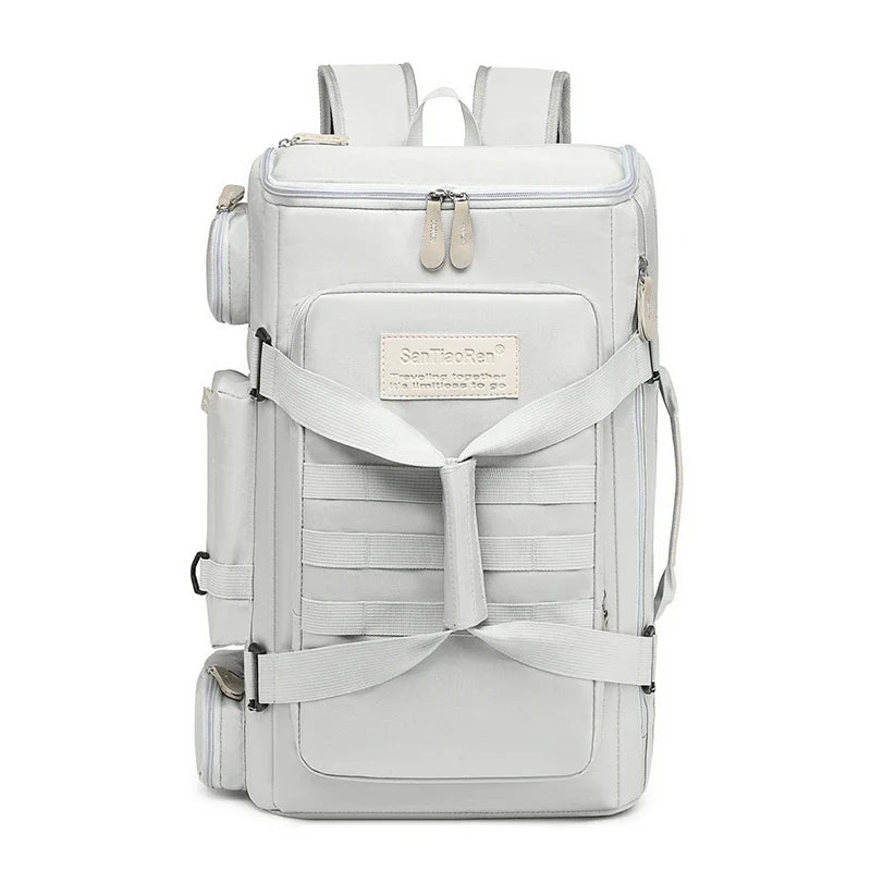 Large Capacity Sports Backpack with Wet Dry Separation for Gym, Yoga, and Outdoor Activities - Durable Nylon Design