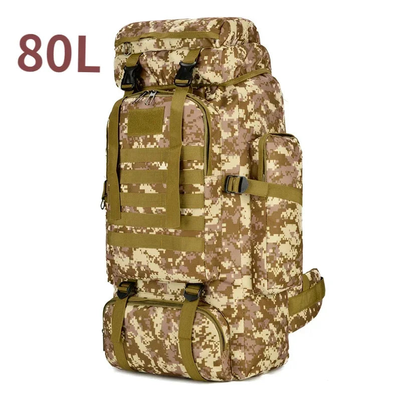 Large Tactical Travel Backpack, Expandable 80L-100L, Waterproof Hiking and Camping Bag