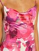 Sleeveless Backless Pink Print Maxi Dress