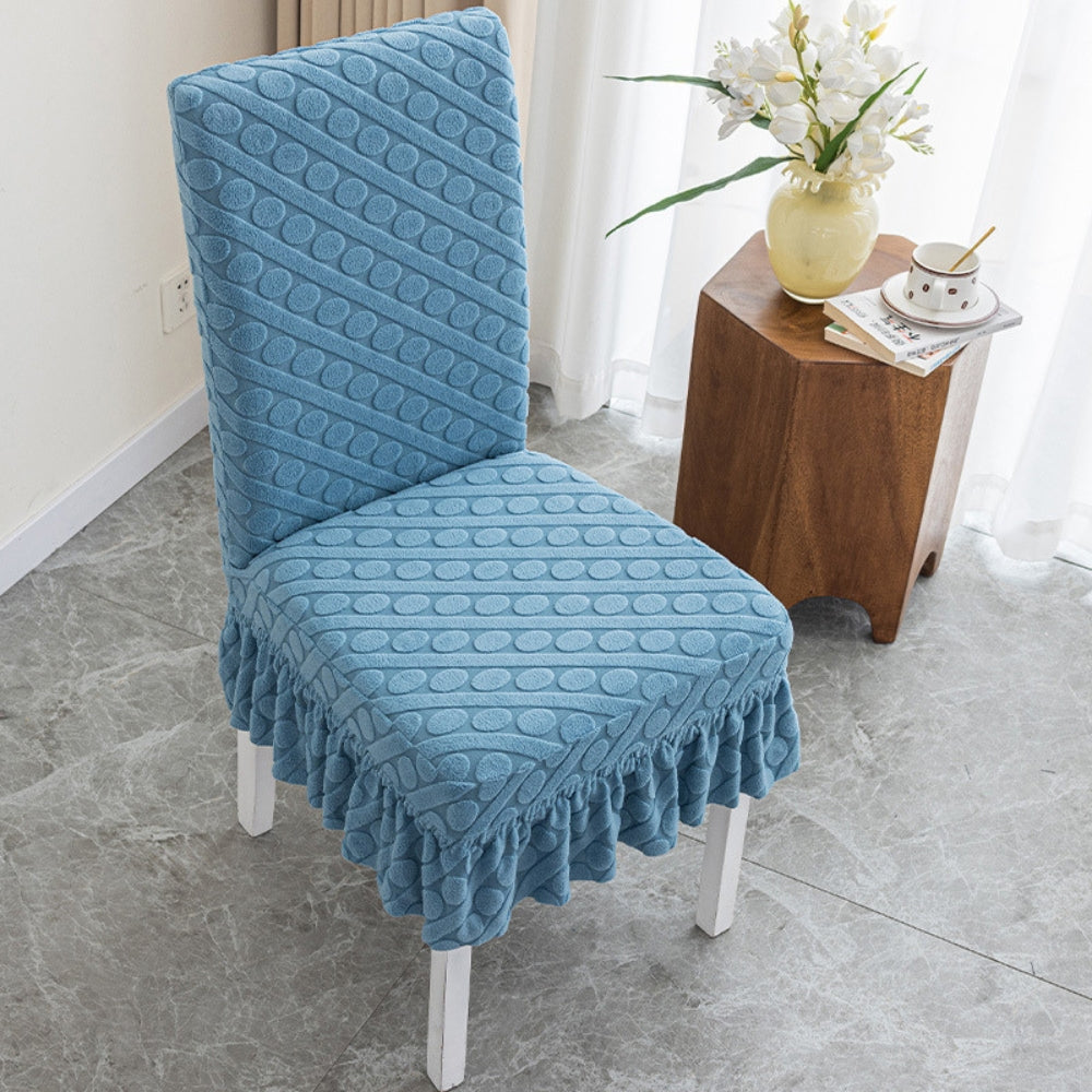 Seraphine Embossed Oval Knitting Dining Chair Cover