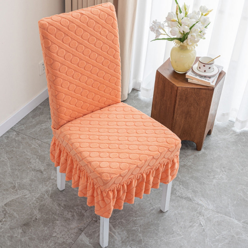 Seraphine Embossed Oval Knitting Dining Chair Cover