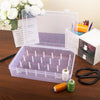 Sewing box organizer – Durable plastic – 24-slot design – White sewing storage for threads and accessories
