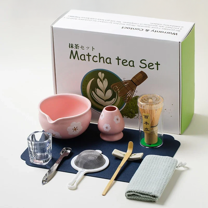 Japanese Matcha Tea Set – 10-Piece Complete Set with Bowl, Bamboo Whisk, and Teaspoon – Ideal Tea Gift Set for Enthusiasts