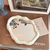 Cloud-Shaped Makeup Mirror with Velvet Base – Decorative Standing Mirror for Grooming and Photo Display