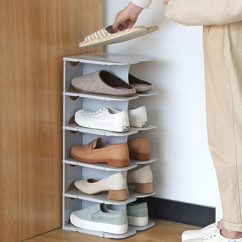 Shoe rack – Modular 6-tier design – Space-saving shoe storage for closet – Durable and easy to clean