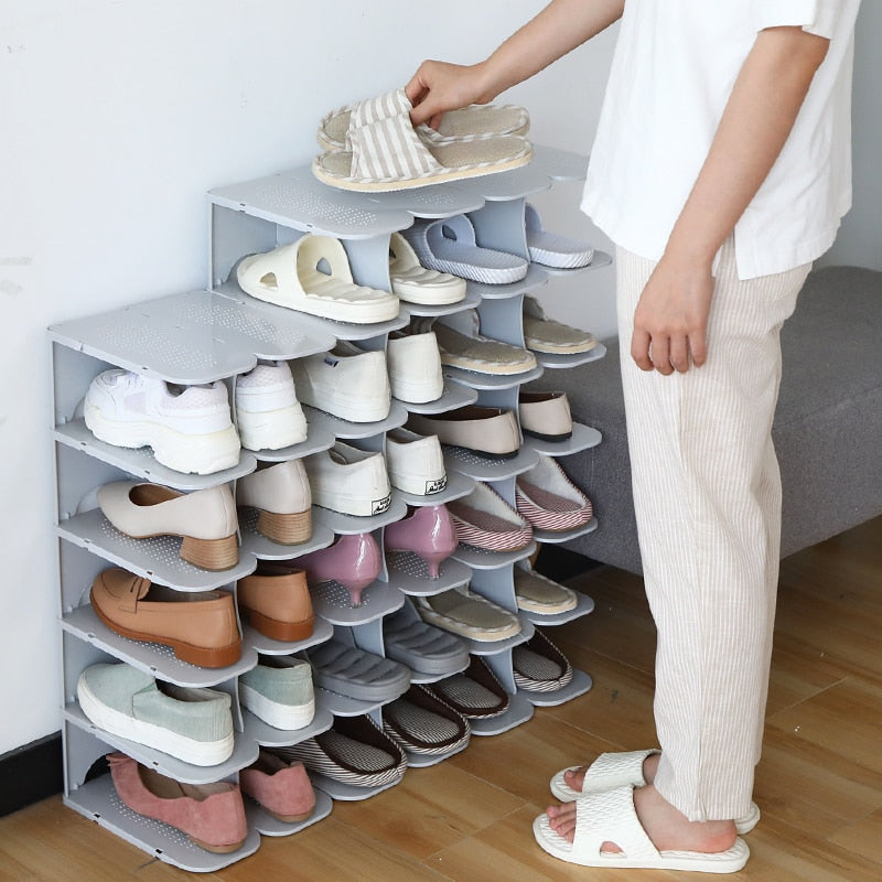 Shoe rack – Modular 6-tier design – Space-saving shoe storage for closet – Durable and easy to clean