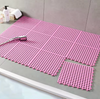 Shower tiles – Antibacterial plastic – Non-slip design – Easy assembly – 11.8 x 11.8 in
