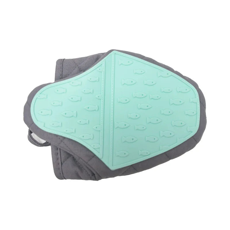 Silicone oven glove – Heat-resistant – Non-slip fish design – Comfortable kitchen accessory