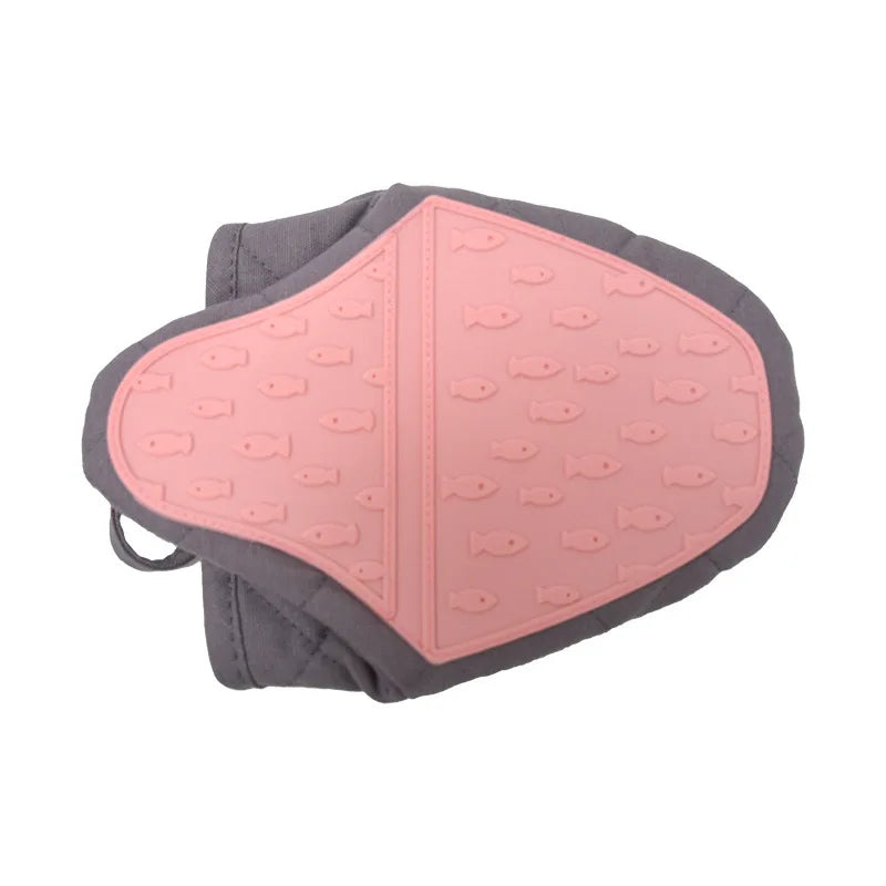Silicone oven glove – Heat-resistant – Non-slip fish design – Comfortable kitchen accessory