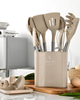 Silicone utensil set – 13-piece –  Heat resistant – Beige latte kitchen tools