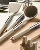 Silicone utensil set – 13-piece –  Heat resistant – Beige latte kitchen tools