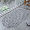 Purple oval non-slip shower mat with strong suction cups, PVC bathroom safety floor mat for tub or shower
