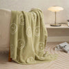 Smiley Face Plush Blanket - Soft Cotton Throw, Lightweight and Machine Washable