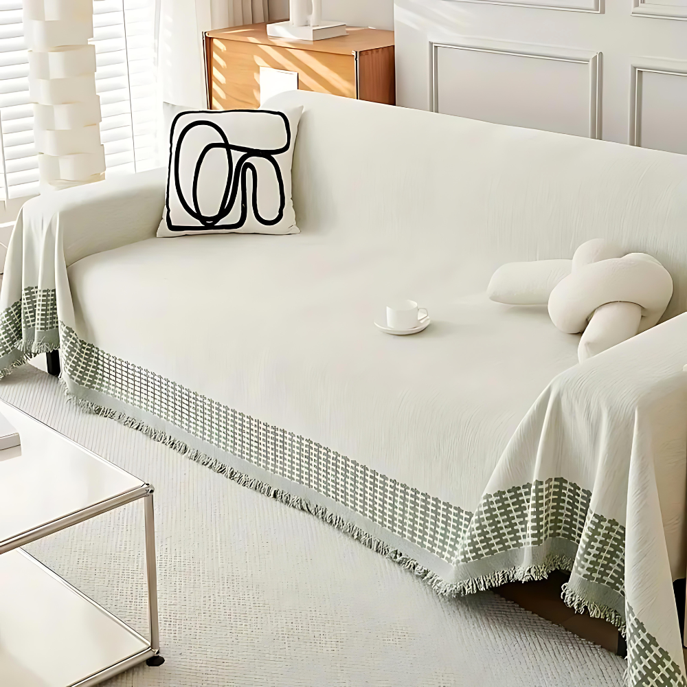 Sofa cover – Pet-friendly and stain-resistant – Rustic tassel design