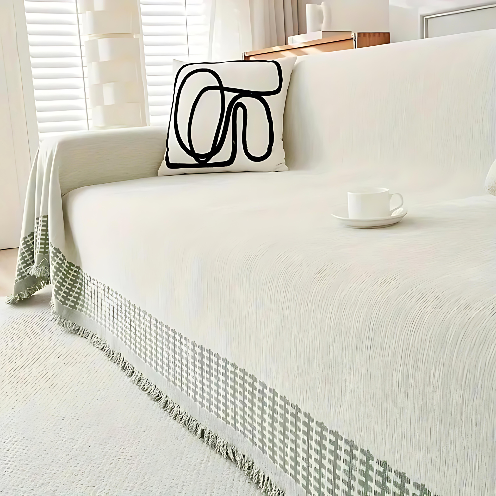 Sofa cover – Pet-friendly and stain-resistant – Rustic tassel design
