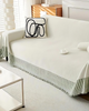 Sofa cover – Durable fabric – Textured neutral design – Elegant couch protection for living room