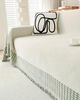 Sofa cover – Durable fabric – Textured neutral design – Elegant couch protection for living room