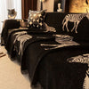 Sofa cover – Soft microfiber blend – Black zebra pattern – Stylish couch protection