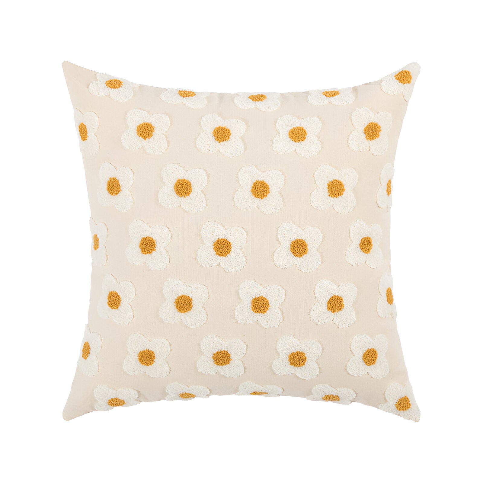 Sofa cushion – Cotton blend – Embroidered floral design – Cozy square and rectangular home accent