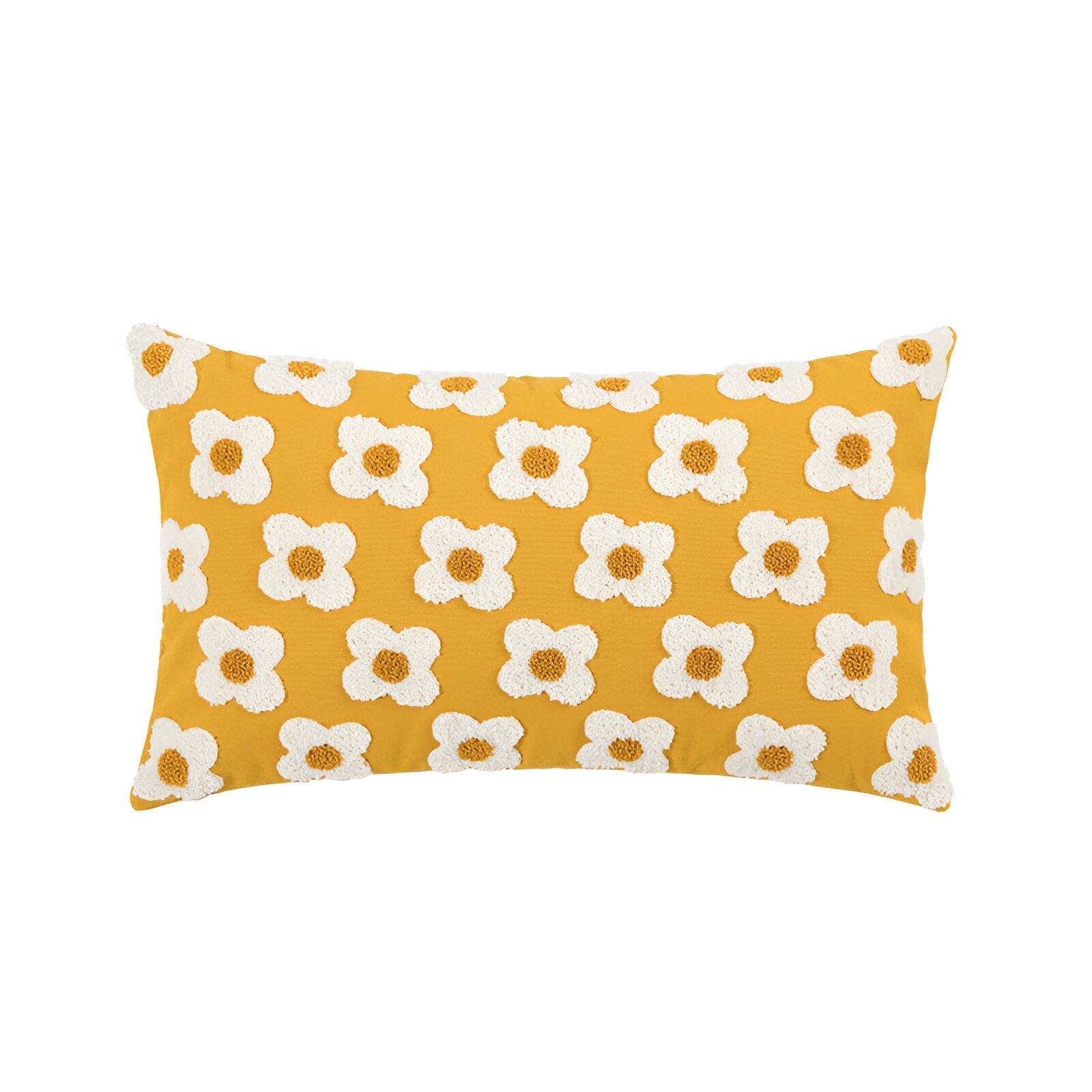 Sofa cushion – Cotton blend – Embroidered floral design – Cozy square and rectangular home accent