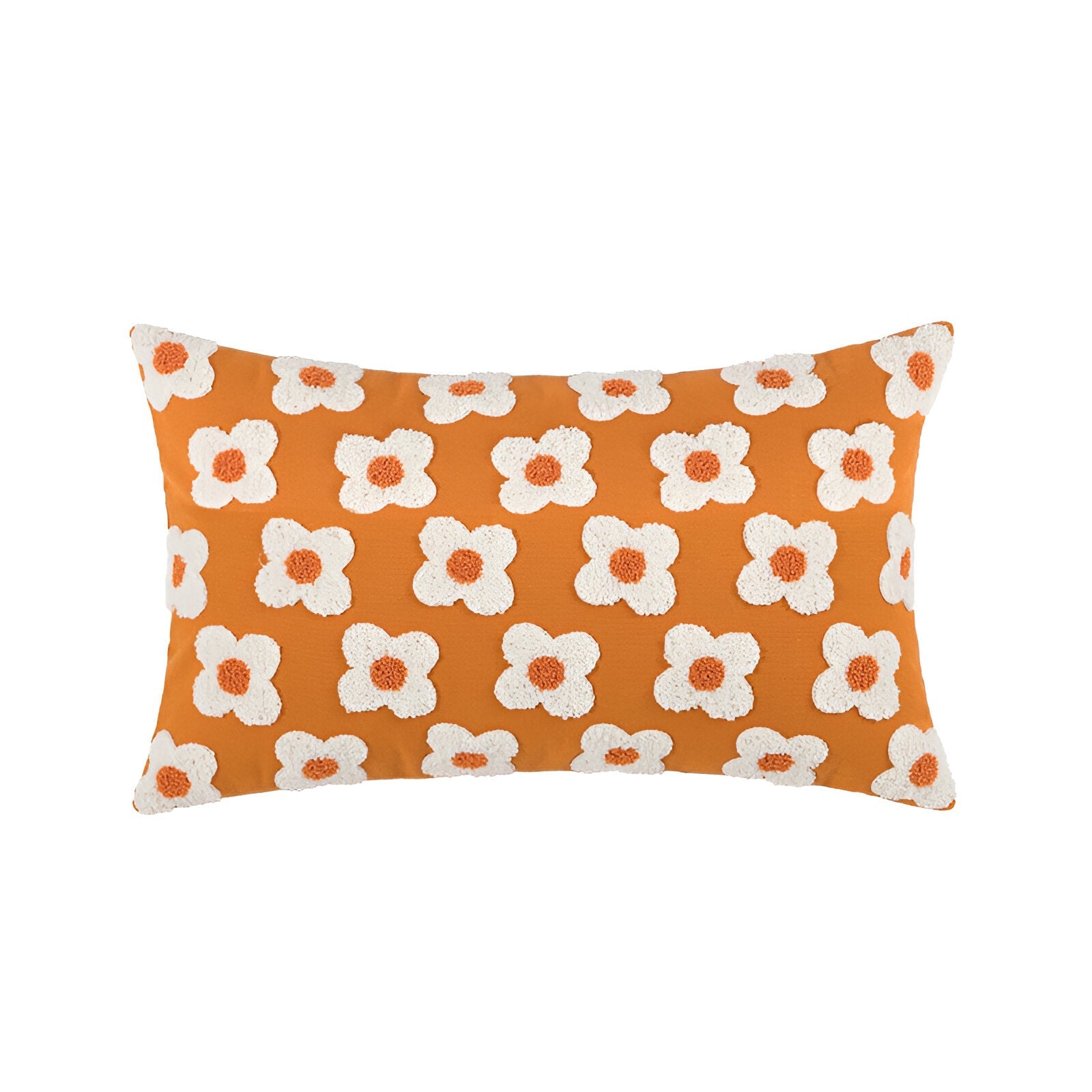 Sofa cushion – Cotton blend – Embroidered floral design – Cozy square and rectangular home accent