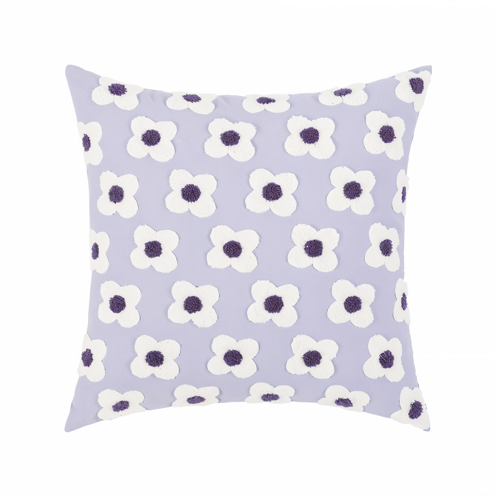 Sofa cushion – Cotton blend – Embroidered floral design – Cozy square and rectangular home accent
