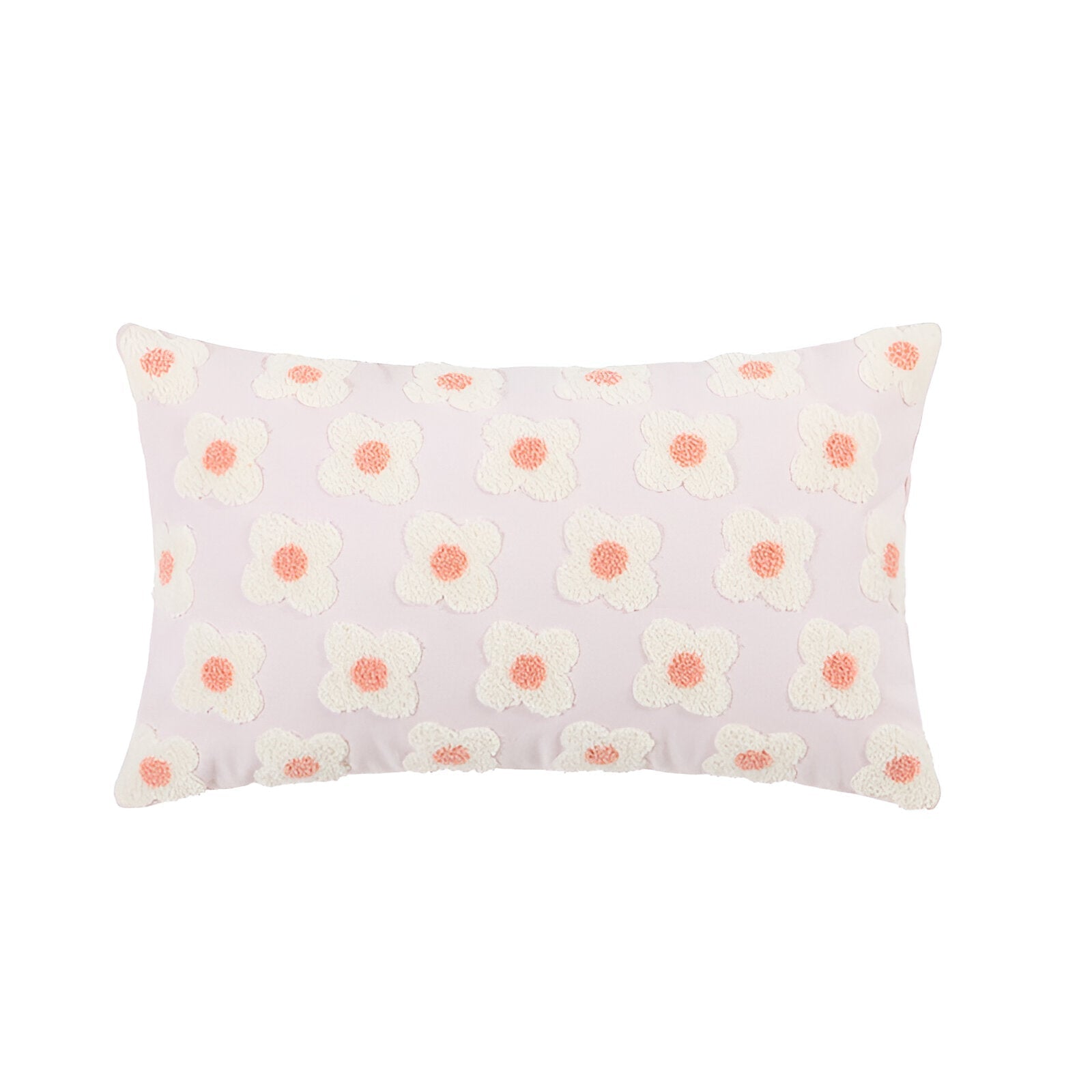 Sofa cushion – Cotton blend – Embroidered floral design – Cozy square and rectangular home accent