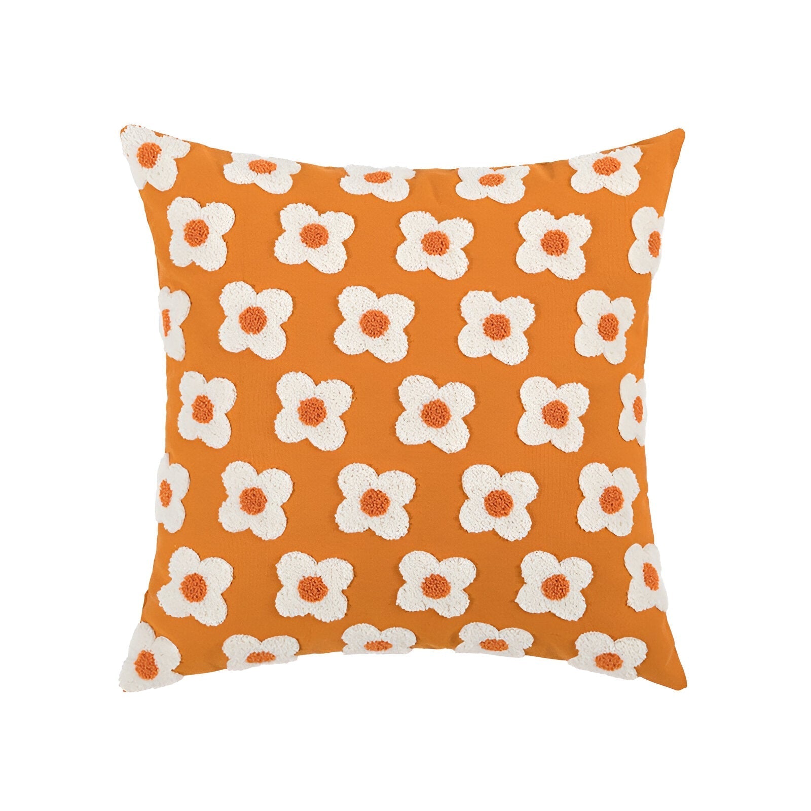 Sofa cushion – Cotton blend – Embroidered floral design – Cozy square and rectangular home accent